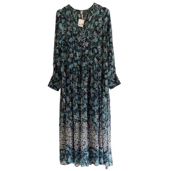 Free People See It Through Floral Maxi Dress Twilight Combo XS - Picture 9 of 14